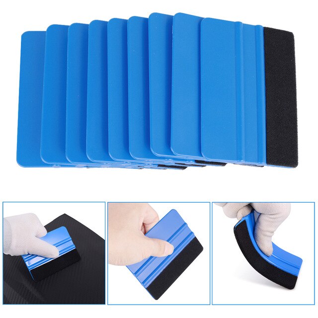 10 Stck Blau Rakel Filz Rand Schaber, Auto Decals Vinyl Verpackung &Ampere; Farbton Werkzeuge Reparatur Auto Zubehör Auf Lagerbier: Blau