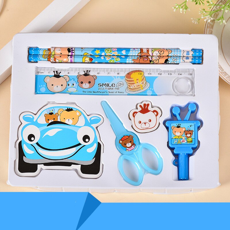 1 Sets Children 's Stationery Set of Pupils School Supplies Festival for Children 7pcs Installed