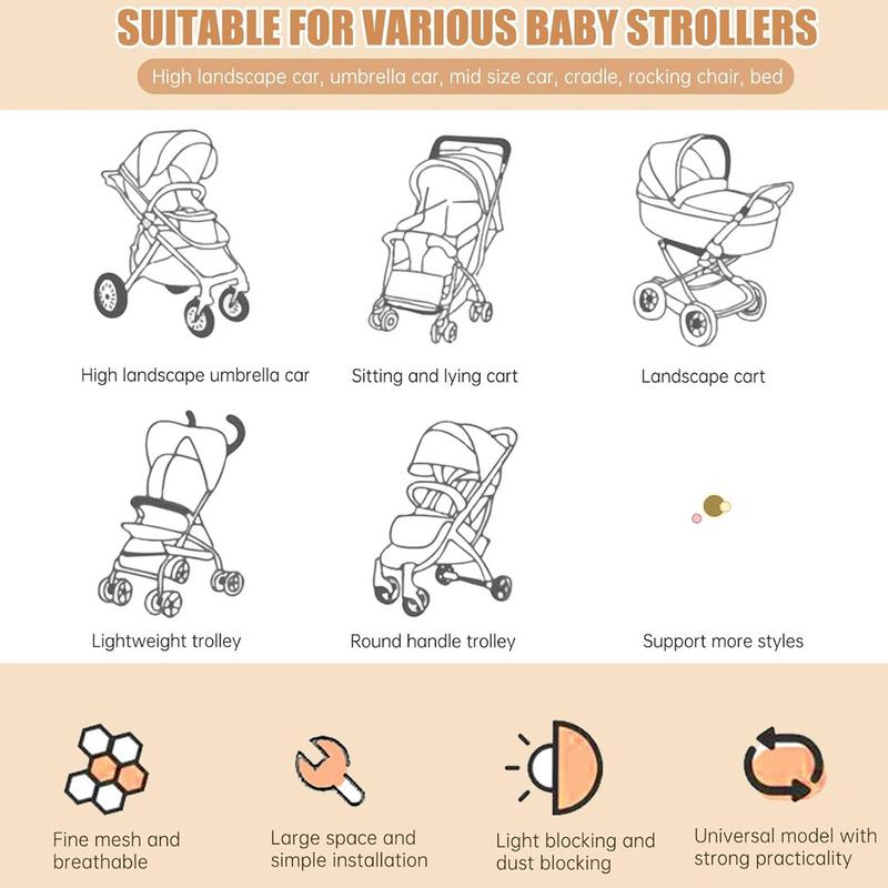 Baby Net 2X Bassinet Net Travel-Friendly Breathable Lightweight Portable Sun Protection For Strolling Nursery Car Travel Playpen