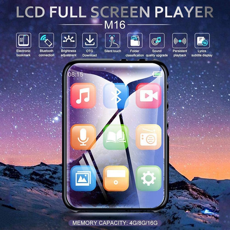 Lecteur de musique bluetooth mp3 lecteurs, mini lecteur stéréo hi-fi, lecteur de livres électroniques portable, lecteur mince  mp4 lecteurs