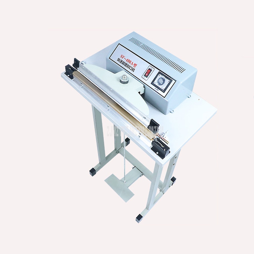Máquina de sellado térmico de bolsas de plástico para alimentos, sellador de Pedal de 40cm de longitud, doble uso en seco/húmedo, papel de aluminio, 400W