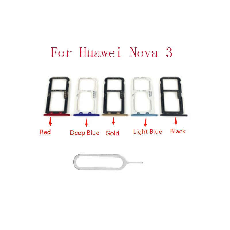 Vervanging Voor Huawei Nova 3 Sim-kaart Lade Houder Slot Adapter Met Card Pin Onderdelen