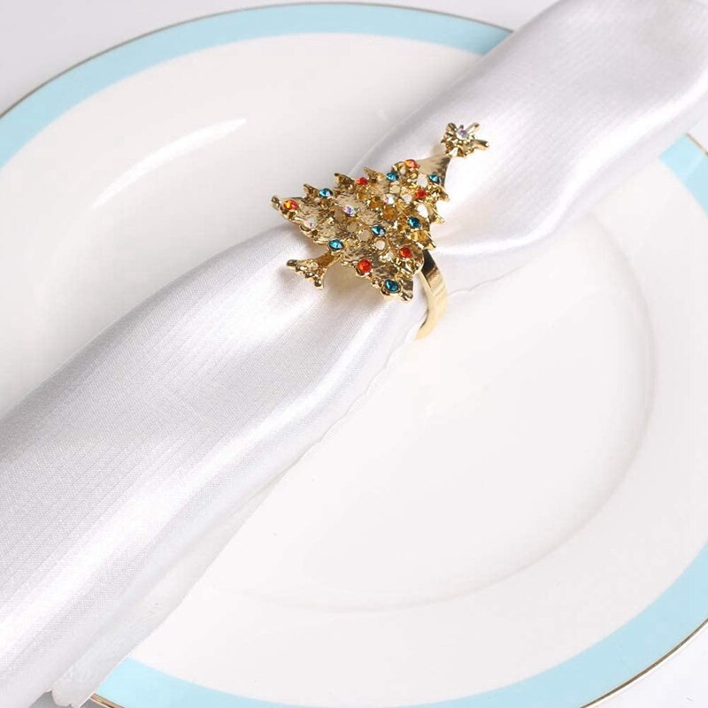 6Pcs Christmas Napkin Button Napkin Ring Napkin Ring Cloth Ring Diamond Christmas Napkin Rings