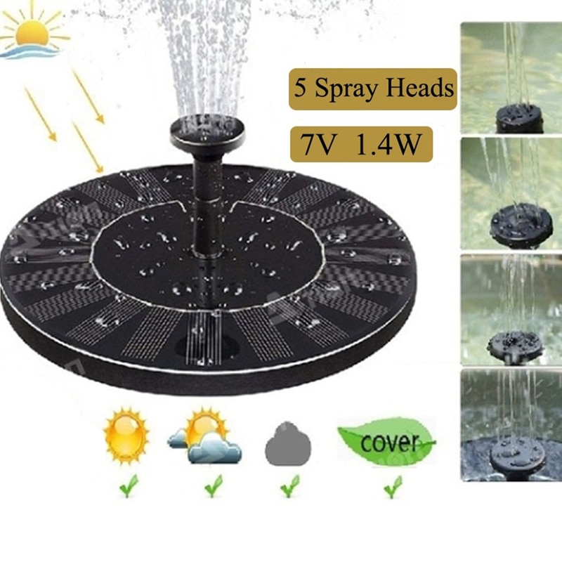 Solar Water Fountain Pump Powered Water Pump Panel Kit Lotus Leaf Floating Pump For Pool Garden Pond Watering Submersible Pump