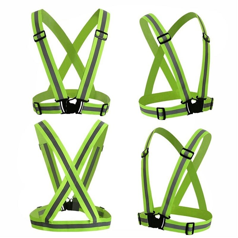 Motorcycle Parts Reflective Safety Cloth Belt Fluorescent Green Stickers Reflective Elastic Band Webbing Night Riding Safety