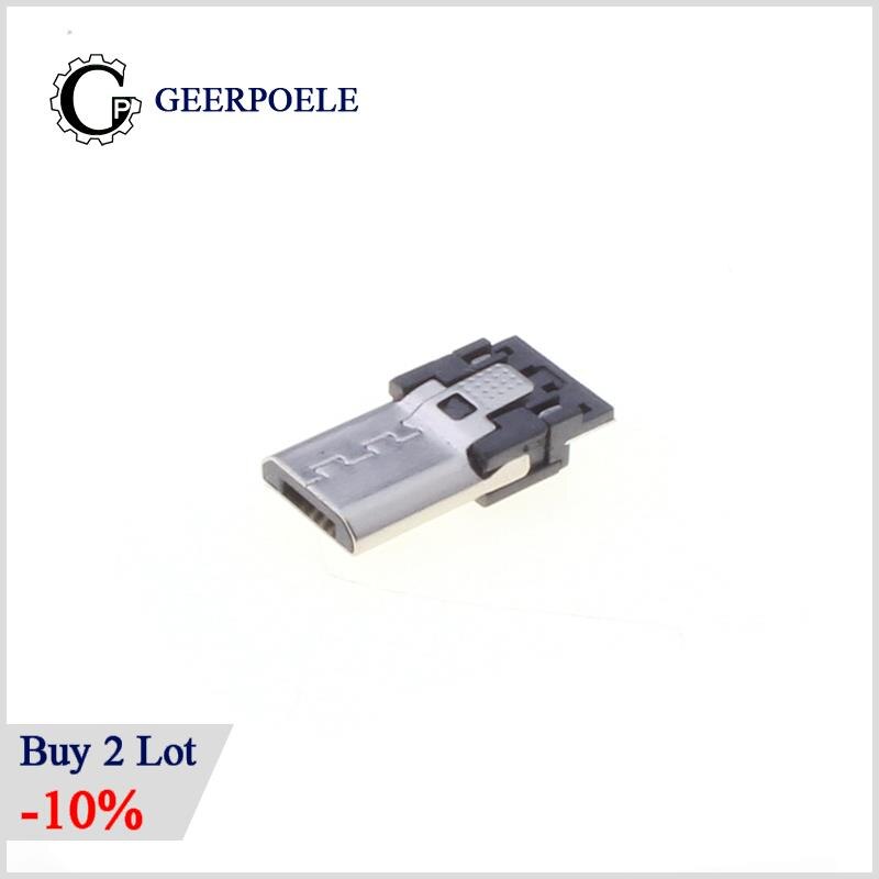 20 pcs/lot 5 Pin Micro USB Connector Jack Tail USB Plug Sockect Terminals Male Conector Diy Electronic Tail
