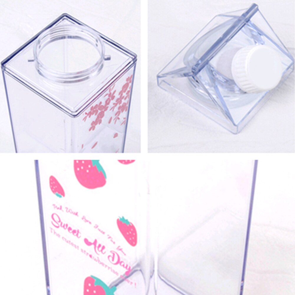 Plastik klar mælkekarton vandflaske gennemsigtig mælkeboks juice vandbæger til piger smd 66