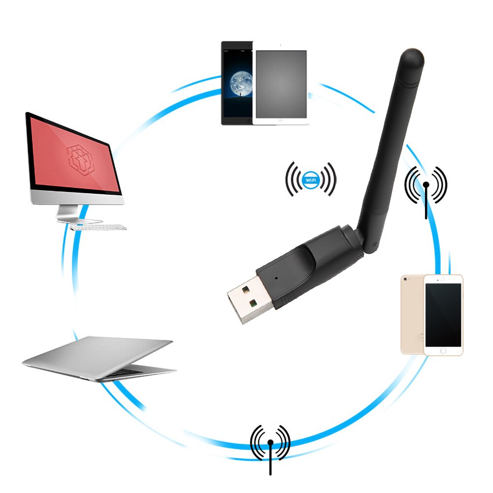 Kebidu usb 2.0 150 mbps wifi trådløst netværkskort 2.4 ghz adapter med antenne lan dongle chipsæt ralink mt -7601 til bærbar pc tv