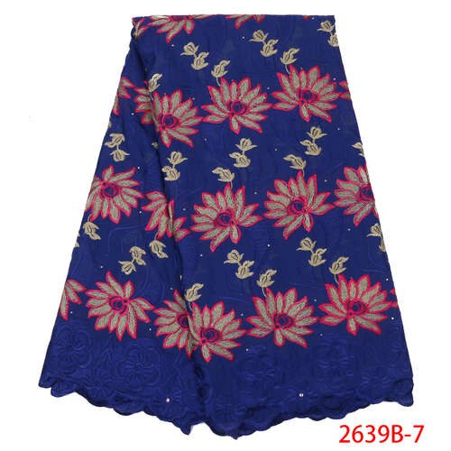 African fabric lace swiss lace swiss voile lace in switzerland with embroidery stones KS2639B-3: picture 7