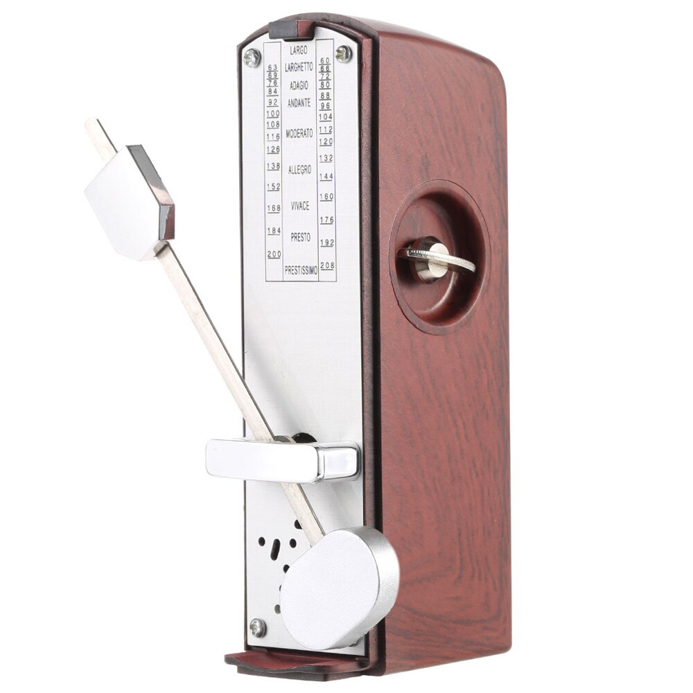 Portable Mini Mechanical Metronome Universal Metronome 11cm Height for Piano Guitar Violin Ukule Chinese Zither Music Instrument: brown