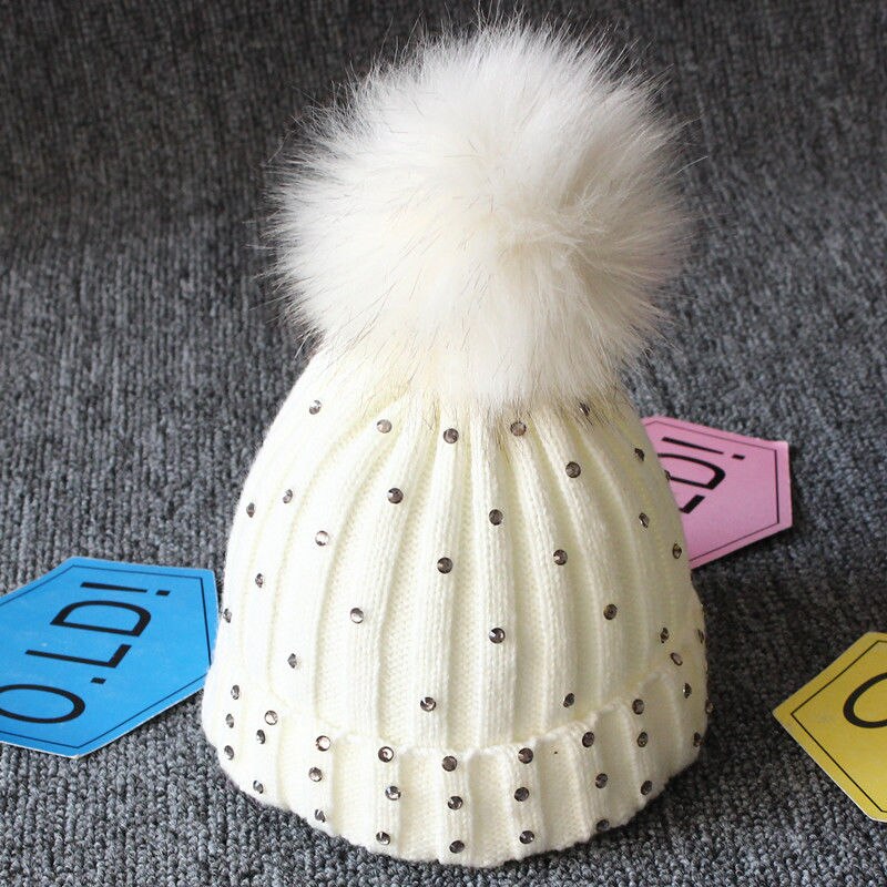 Gorro para crianças pudcoco, gorro quente de inverno para meninas e meninos: WHITE