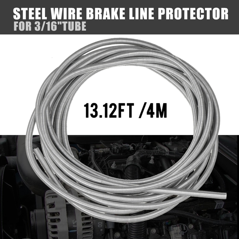 4meters Length Stainless Steel Brake Line Gravel Guard 3/16 inch Tube Diameter