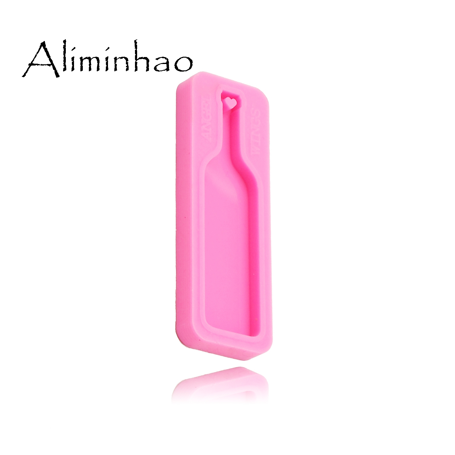 DY0190-Molde de vaso brillante, moldes de silicona epoxi DIY, moldes de Resina de silicona para manualidades, molde para llaveros con forma de botella de vino