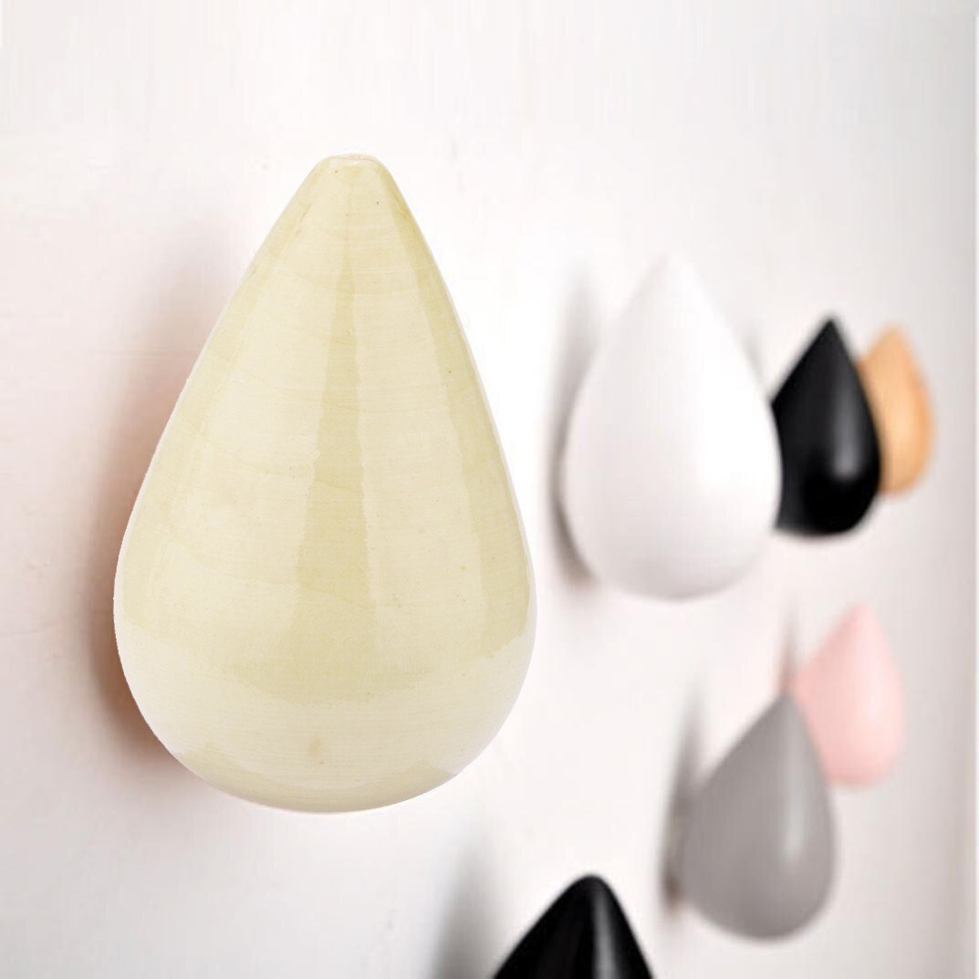 Water Shaped Wall Hook For Door Back Wall Wood Key Hanger Holder Decorative Hooks Handbag Hat Clothes Wooden Hook #TD