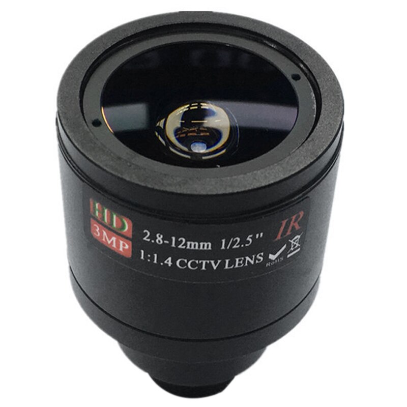 Objetivo CCTV HD 3.0MP M12 2,8-12mm lente Varifocal cctv IR HD, F1.4, zoom de enfoque manual