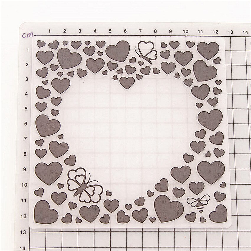 12,6x12,6 cm herz Präge ordner Kunststoff stoßen Scrapbooking DIY Vorlage Fondant einzug Kuchen Fotoalbum Karte Machen