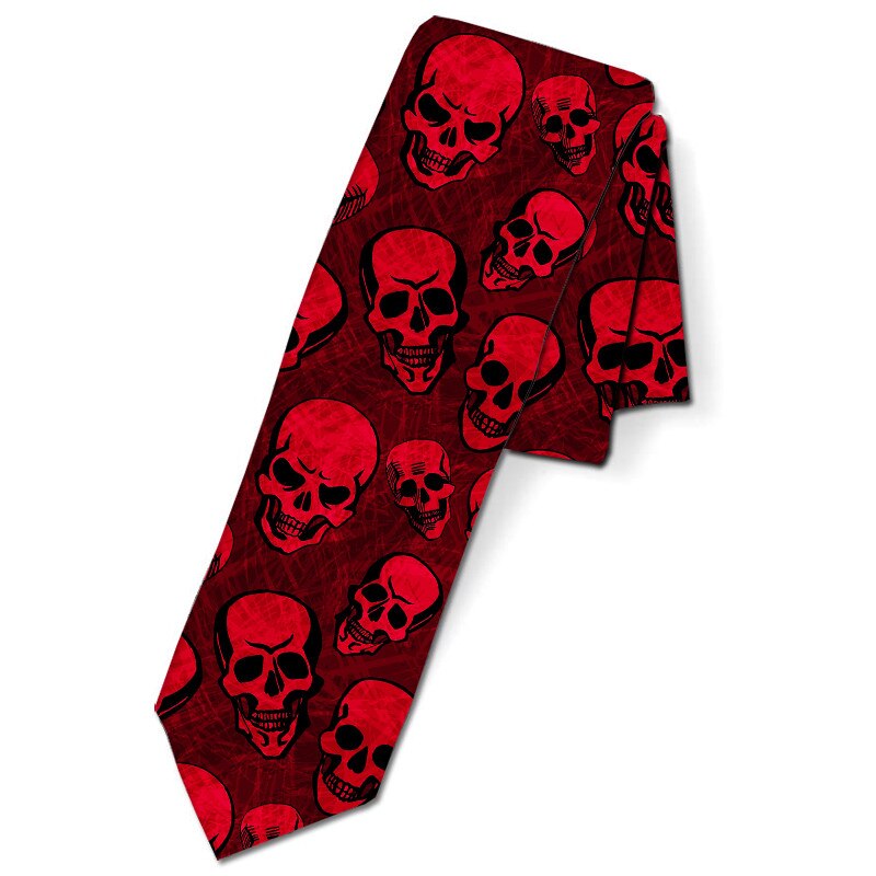 Corbata clásica de con estampado 3D para hombre, corbatas creativas con estampado divertido de calavera para de periódico y boda, corbatas delgadas de poliéster de 8cm de ancho para hombre: Style4