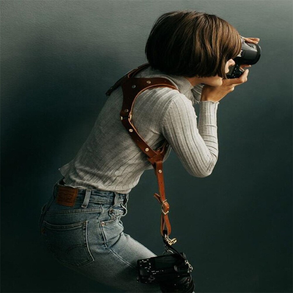Digital Camera Strap Leather DSLR Strap Double Shoulder Strap Photography Accessories Camera Harness peak Strap
