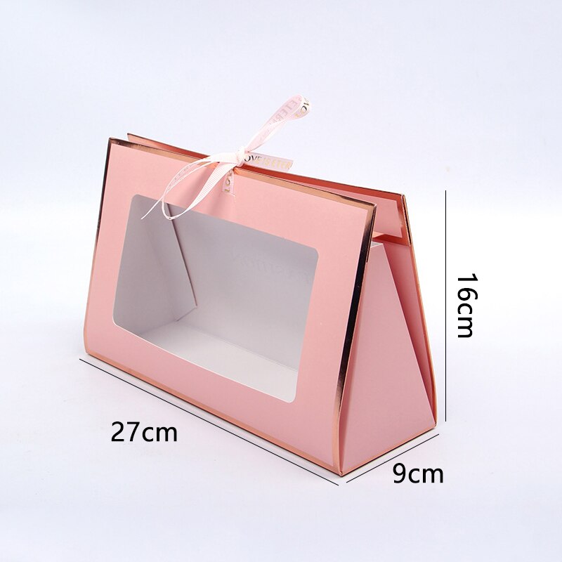 Kraft Paper Flower Box Flowers Arrangement Bag Folding Hollow Flower Boxes Hand Box Cardboard Floral Packaging Bags