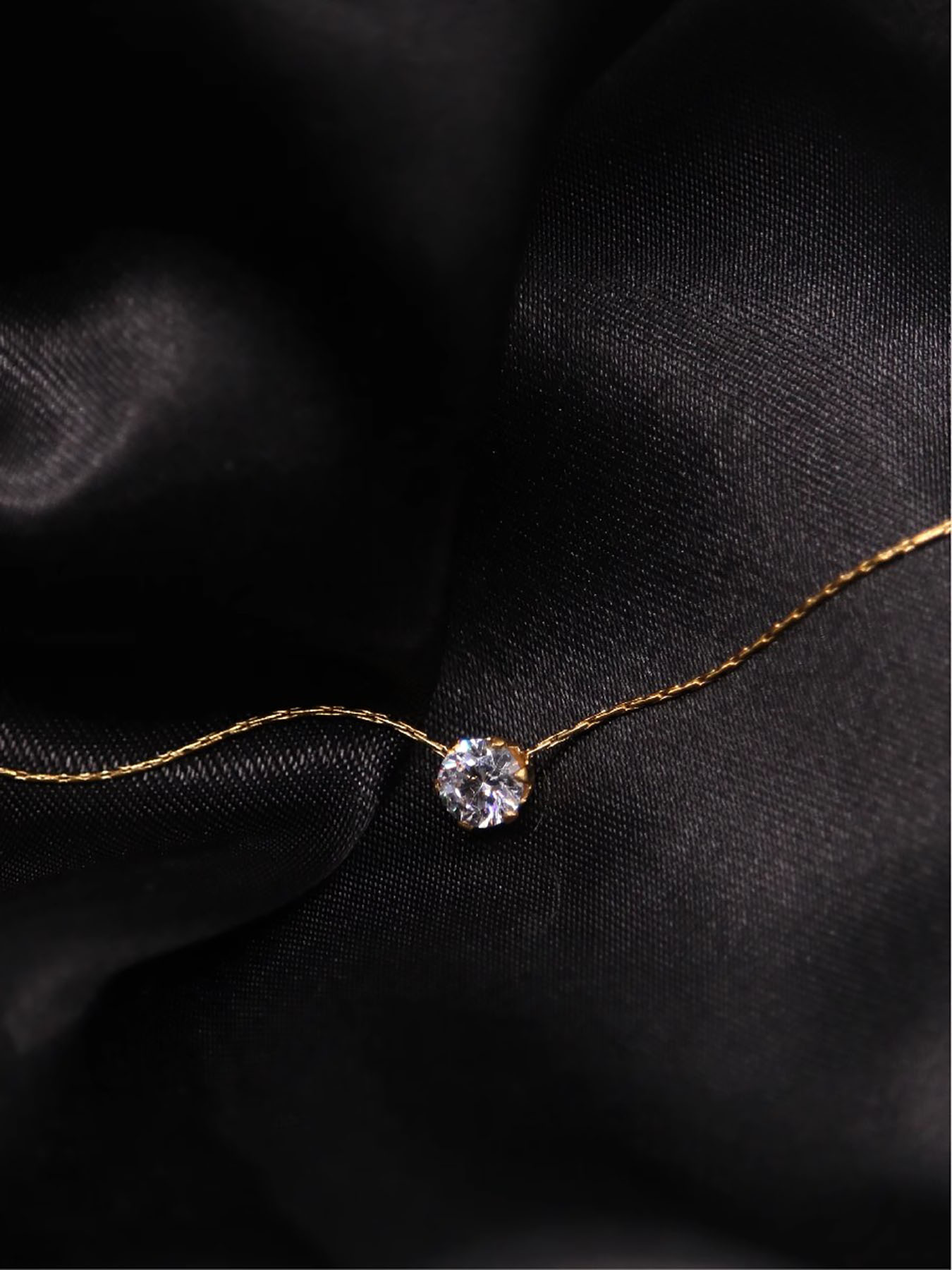 Peri'sbox-collar con dije de circonita solitario minimalista y delicado, cadena de acero inoxidable antideslustre, collar redondo de piedra Cz transparente,
