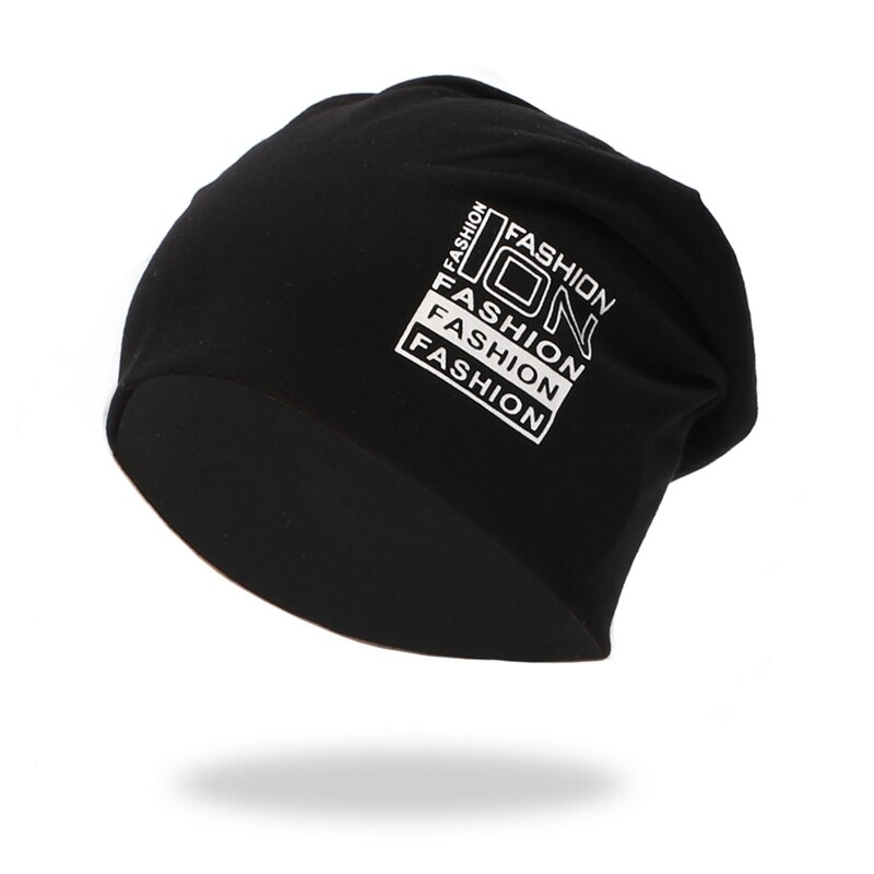 Czapka Zimowa Unisex z Bawełny - Litera Dzianina - Jesień/Zima - Wiatroodporna