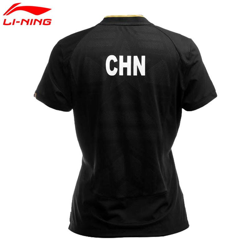 Li-ning kvinder bordtennis træning t-shirtmatchkommenterende sportstøj foring kortærmet badminton shirtaayl 128 qy