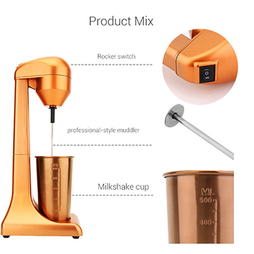 Bærbar elektrisk melkeskummer melkemikser kaffemikser skummaskin mikser blender multifunksjonell food maker milkshake 220v