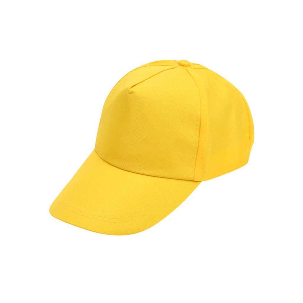 25# Women Men Baseball Caps Summer Unisex Solid Color Plain Curved Sun Visor Hip-hop Cap Hat Women Adjustable Caps: Yellow 