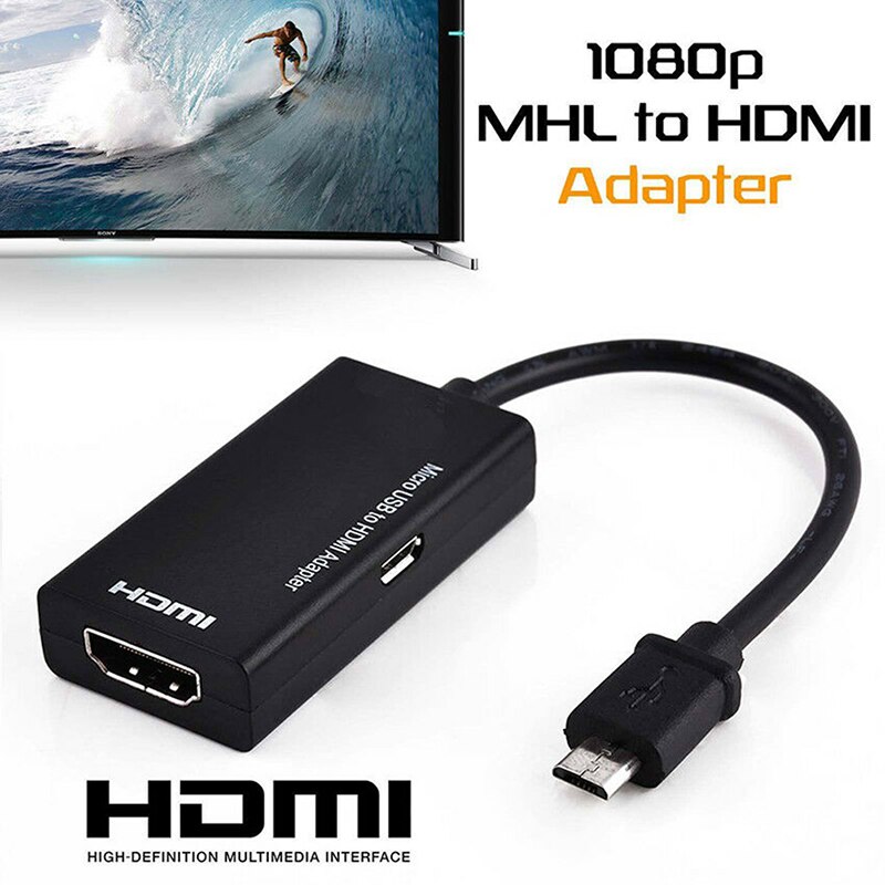 For Micro USB To HDMI Adapter Digital Video Audio Converter Cable HDMI Connector For Laptop Phone With MHL Port
