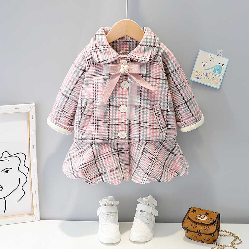 Hoogte 80-120cm herfstmeisje temperament koreaanse wollen jas modieuze kinderkleding trend: Beige / 4t