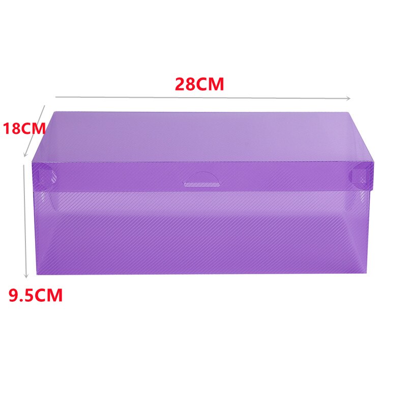 Dust-proof Stackable Flip Drawer Shoes Box Storage Container Foldable Box Cabinet Closet Stand Storage Rack Box for Home: Purple Color