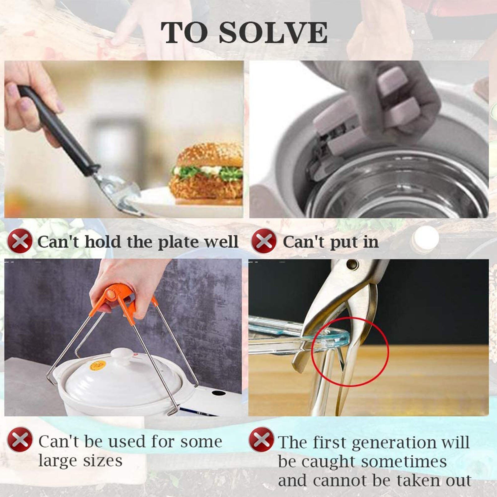 Keuken Rvs Tang Anti-Broeien Kom Clip Veiligheid Clip Van Magnetron Lucht Friteuse Kokend Potten Clip Voedsel tang