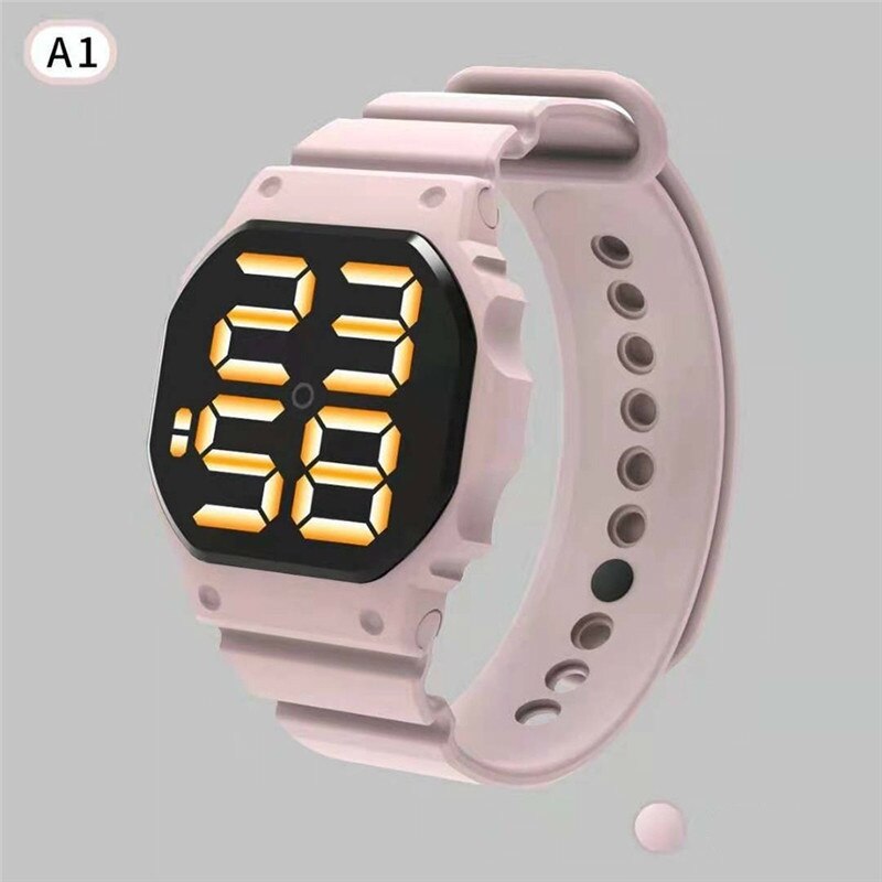 Led Digitale Sport Horloge Voor Mannen Vrouwen Siliconen Band Horloges Reloj Mujer: pink