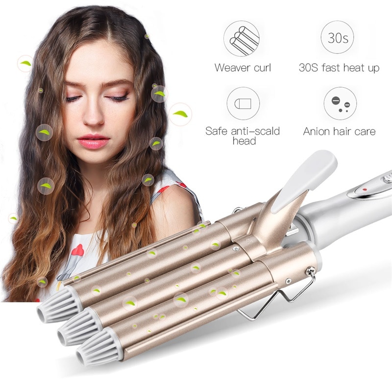 Hair Curler Triple Curling Iron Hair Tongs Ceramic Hair Curlers Rollers Machine Hair Crimper 3 Barrel Hair Waver Styling Tools
