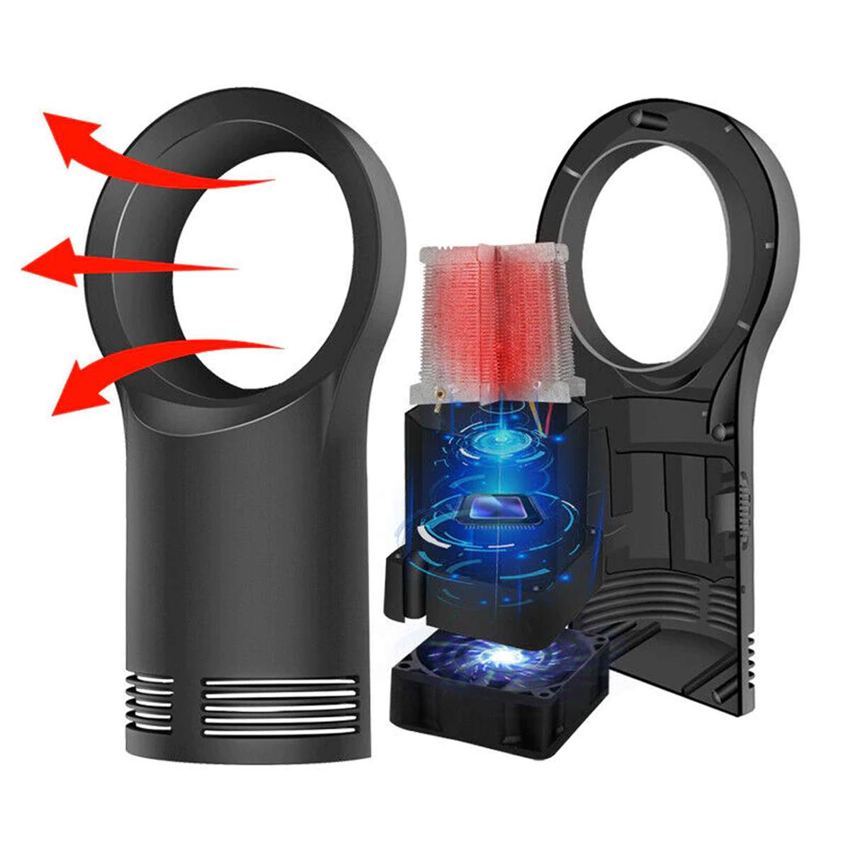 2 Gear Bladeless Heater Fan Desktop/Table Winter Electric Warm Fan 110V/220V Space Air Blower Radiator Home Office Warmer