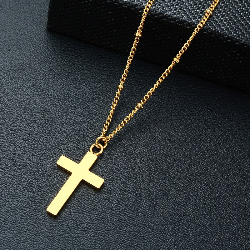 Fxm HBB15 Rvs Ketting Populaire Enkele Vrouwen 35 Mm Gouden Kruis Op China Vrouwen Sieraden