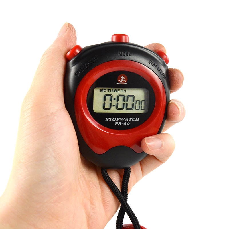 1/5pcs Running Training Sports Handheld Timer Digital LCD Chronograph Stopwatch Alarm Clock Counter