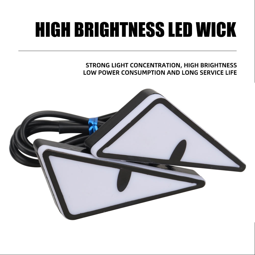 2Stck Motorrad LED Dämon Auge Licht Halbkreis/Dreieck Auge Blinker Licht Dynamische Rücklicht Mini Auto Dekoration lichter