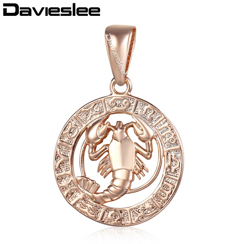 Davieslee Womens Kanker Sterrenbeeld Hanger 585 Rose Gold Sterrenbeeld Hanger Ketting Voor Vrouw Sieraden DGP180: GP180