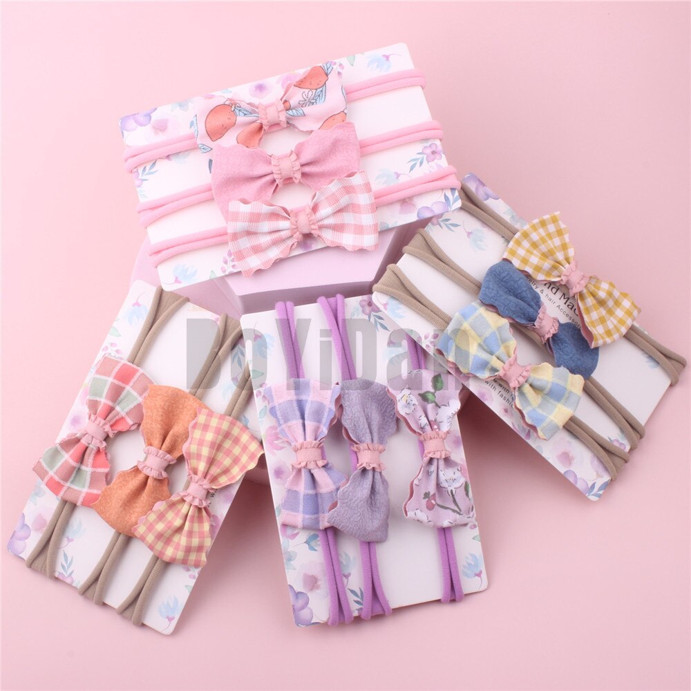 3 unids/set nuevos niños bebé niña arco elástico banda pelo bebé de un año de edad venda del bebé diadema para foto