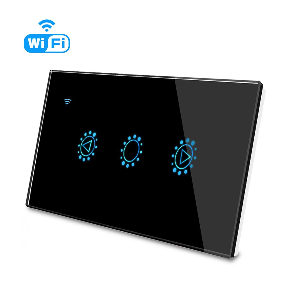 Tuya Smart Dimmer LED Touch Wifi Light Switch, Smart Bulb Dimmer Wall Switch EU/US with APP, Voice Remote for Alexa, Google Home: Black US Standard