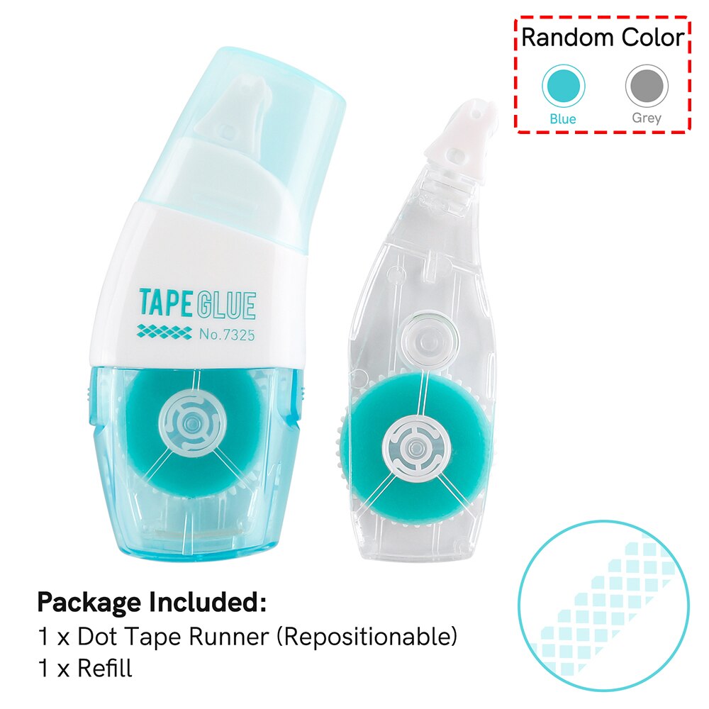 2 tipi di puntini biadesivi nastro riposizionabile corridore/linea solida adesivo nastro adesivo distributore fai da te 26 piedi: Reffilable Roller