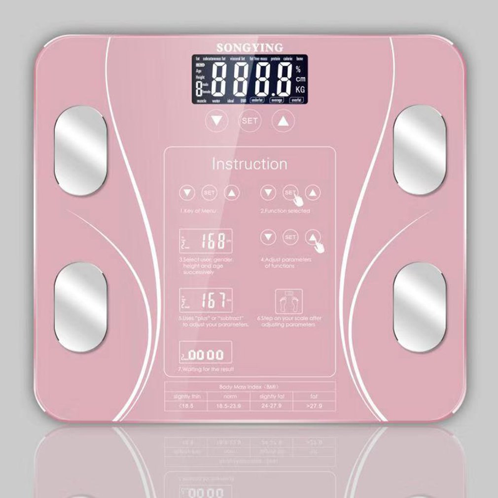 Electric Body Fat Scale Floor Balance Scales Body Composition Analysis Health Scale Household Weight Measuring Weighing Tool