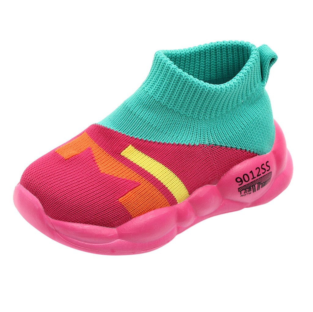 Mesh Zachte Kinderen Schoenen Slip-On Peuter Infant Kids Baby Meisjes Jongens Mode Print Sole Sport Schoenen Sneakers Кроссовки детские: Groen / 24