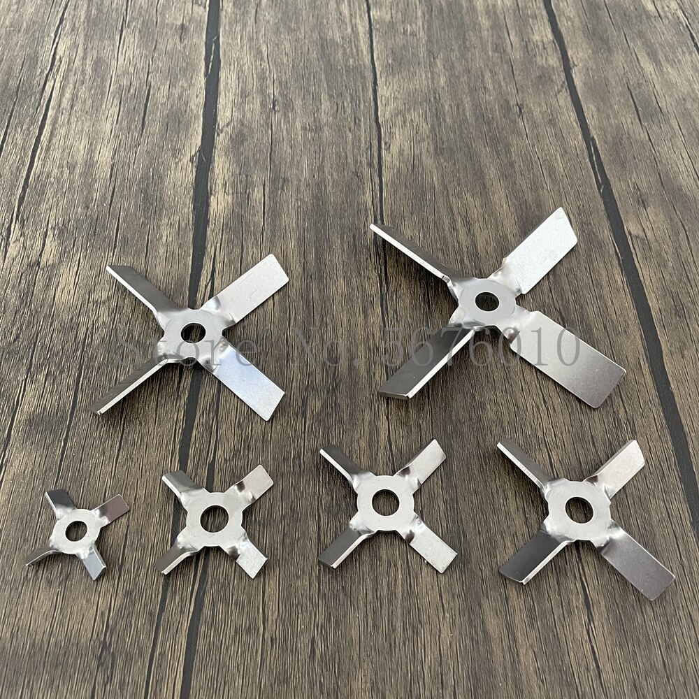 1set Lab 304 stainless steel Propeller with stirring rod,Four-bladed propeller while Stirring press down the material