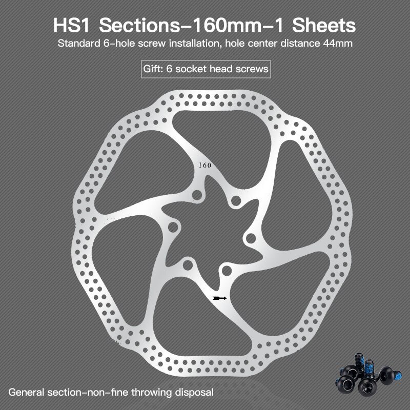 Disques de VTT plaquettes de frein de vélo 160/180/203mm Cassette à disque à Six ongles G3/HS1 avec vis frein à disque en acier inoxydable: 02