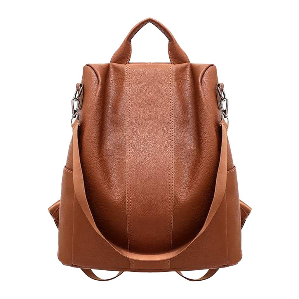 Vrouw Anti-Diefstal Rugzak Casual Wild Zacht Leer Tweeërlei Gebruik Grote Capaciteit Rugzak Mujer Bolsa Feminina Sac belangrijkste Femme #40: Brown