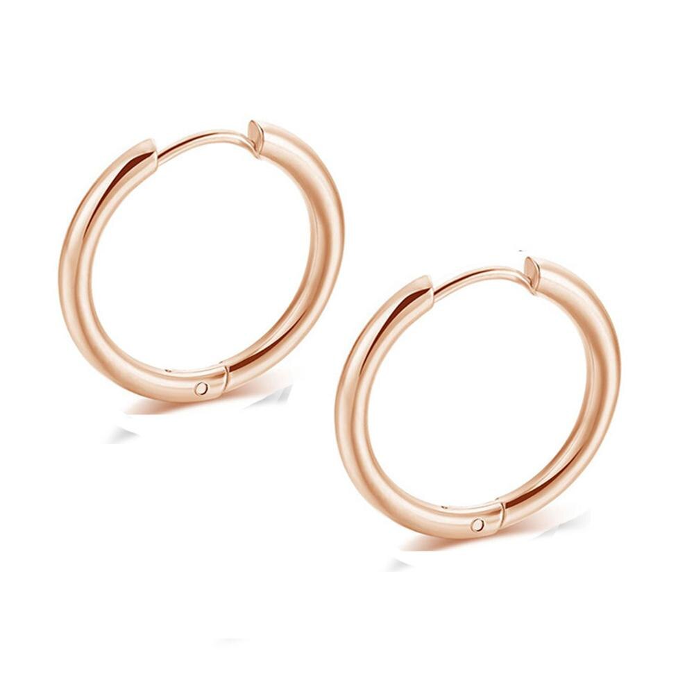 1 Paar Roestvrijstalen Oorringen Voor Vrouwen Meisje Gouden Kleur Huggies Stud Eenvoudige Kleine Cirkel Helix Piercing Hoepels Oor Sieraden: Blauw / Rhodium Plated