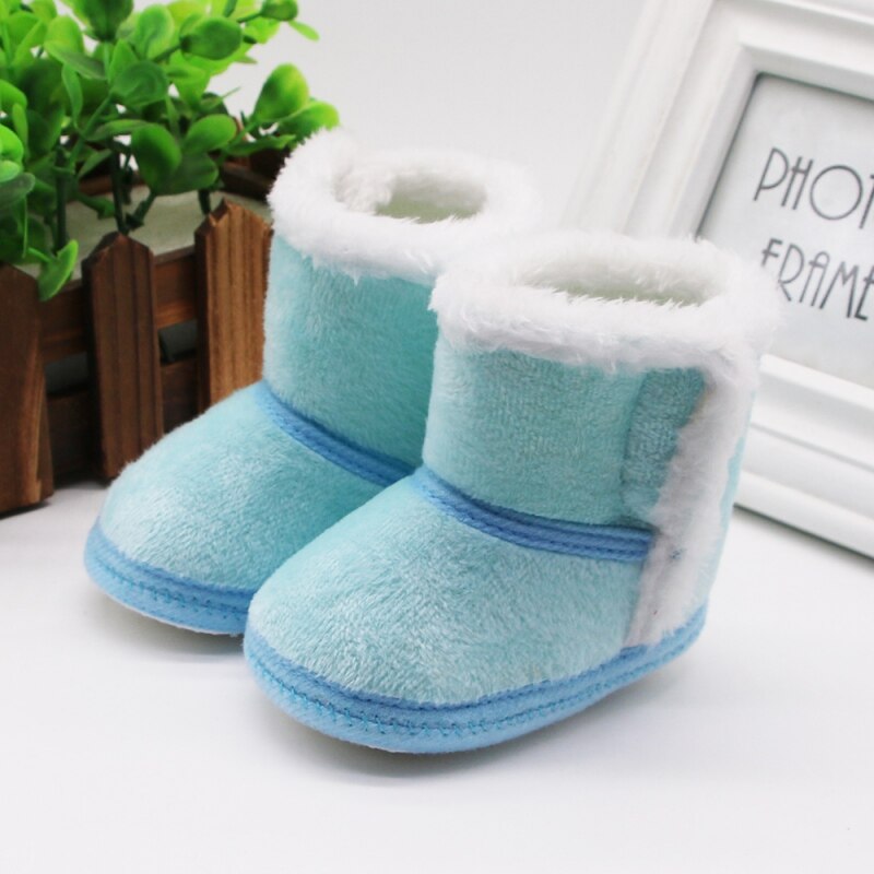 DOGEEK Winter Baby Jungen Mädchen Schuhe Erste Wanderer Winter Kleinkinder Warme Schuhe Faux Pelz Mädchen Baby Booties Leder Junge Baby stiefel: Blau / 0-6 Monate