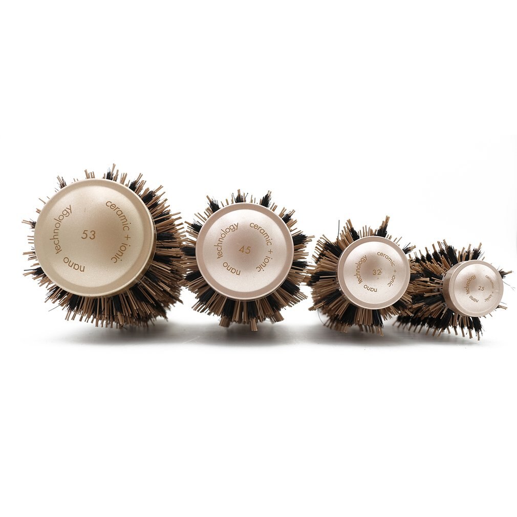 25/32/45/53Mm Nylon & Varkenshaar Haar Ronde Borstel Keramische Aluminium Haar Kam Professionele Kappers borstel Kapper Styling Kam